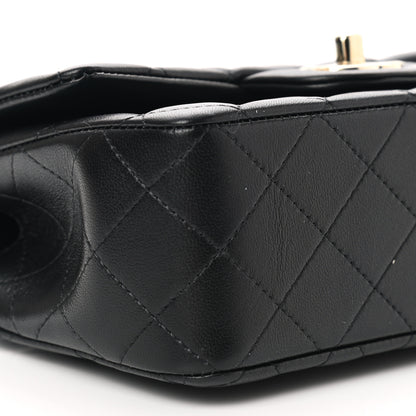 Chanel Lambskin Quilted Mini Top Handle Rectangular Flap Black 9 of 11