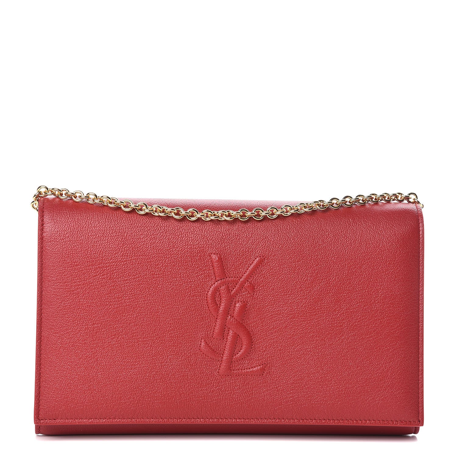 Saint Laurent Calfskin Belle de Jour Chain Clutch Rouge Orient 1 of 11