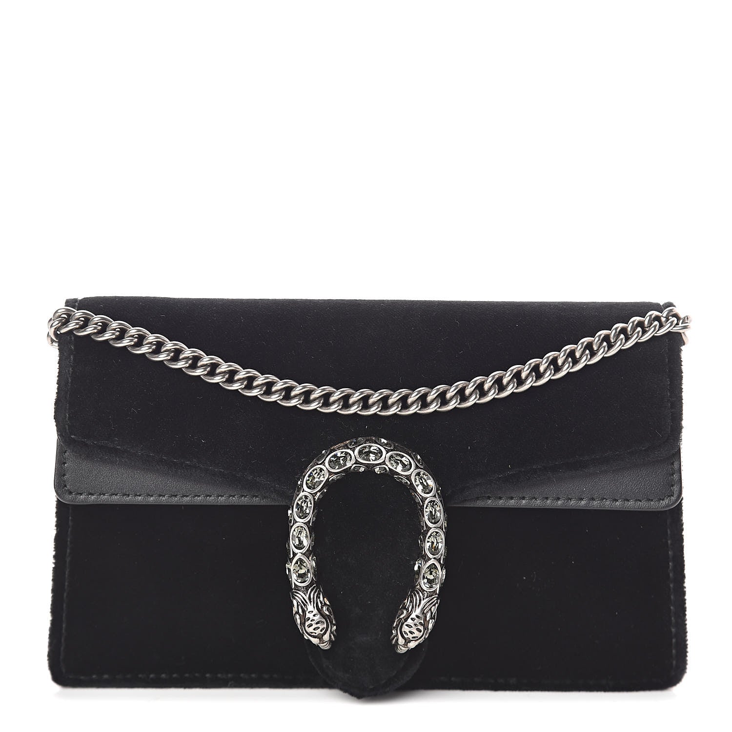 Gucci Velvet Super Mini Dionysus Shoulder Bag Black 1 of 9