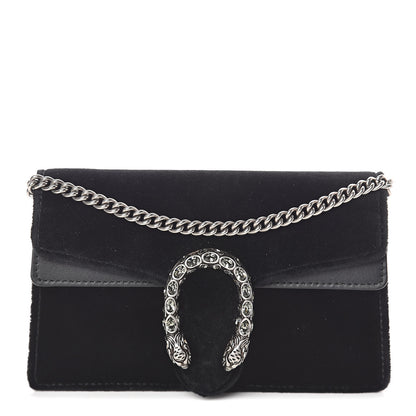 Gucci Velvet Super Mini Dionysus Shoulder Bag Black 1 of 9