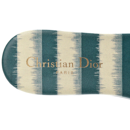 Christian Dior Cotton D-Stripes Embroidered Dway Mules Slide Sandals 37 Deep Ocean 7 of 11