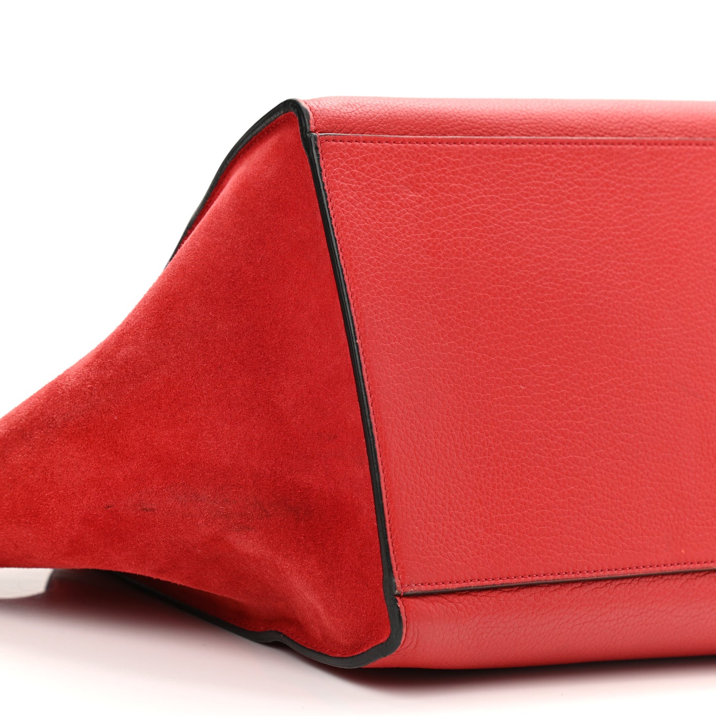 Drummed Calfskin Suede Large Trapeze Coquelicot