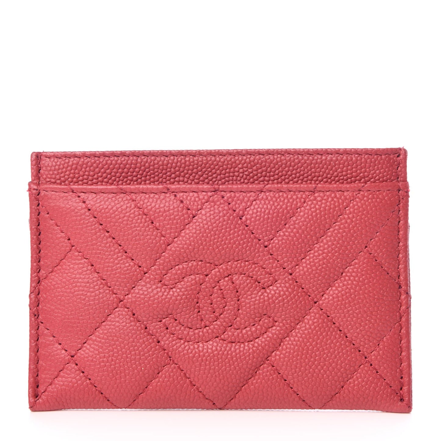 Caviar Quilted Diamond CC Duo Card Holder Pink