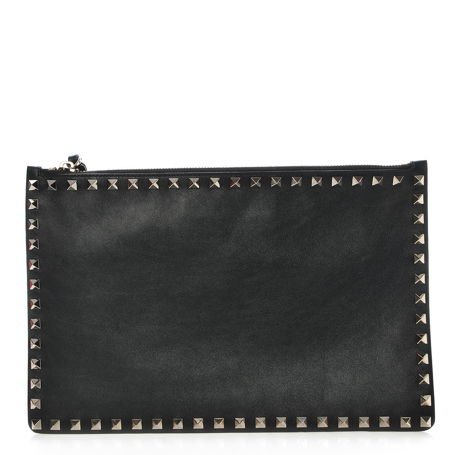 Valentino Garavani Vitello Large Rockstud Zip Pouch Black 1 of 8