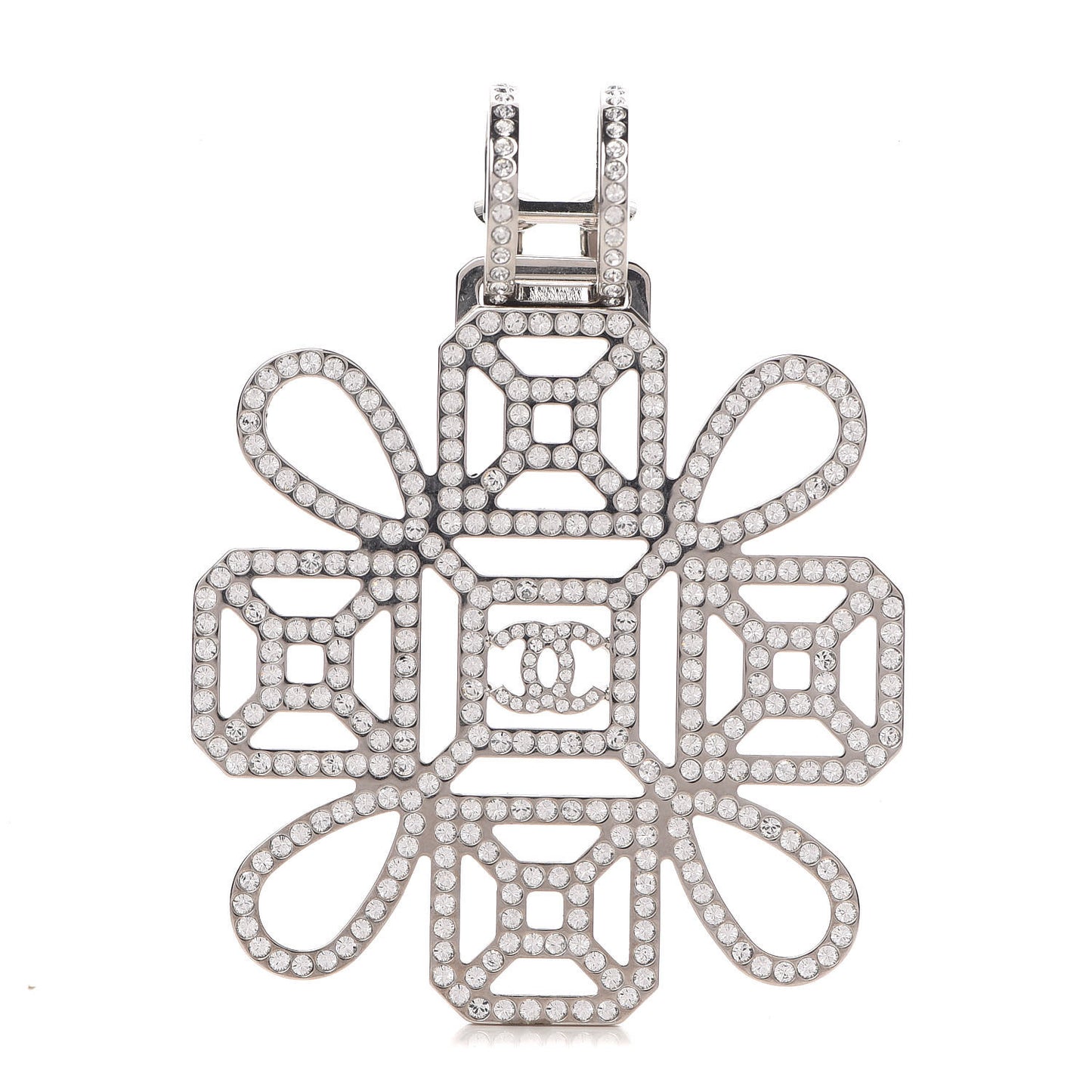 Crystal CC Brooch White Light Gold