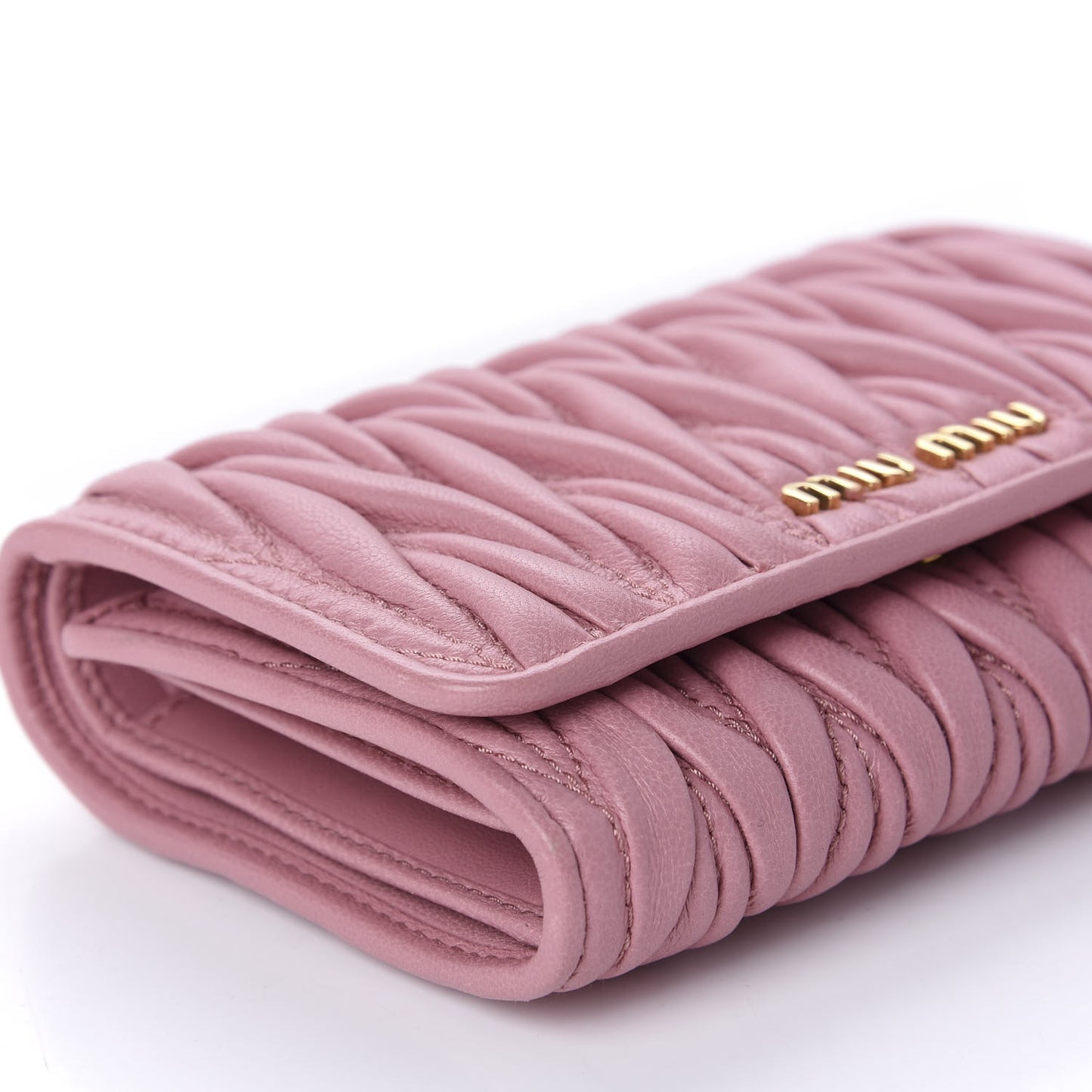Nappa Matelasse Flap Wallet Rosa