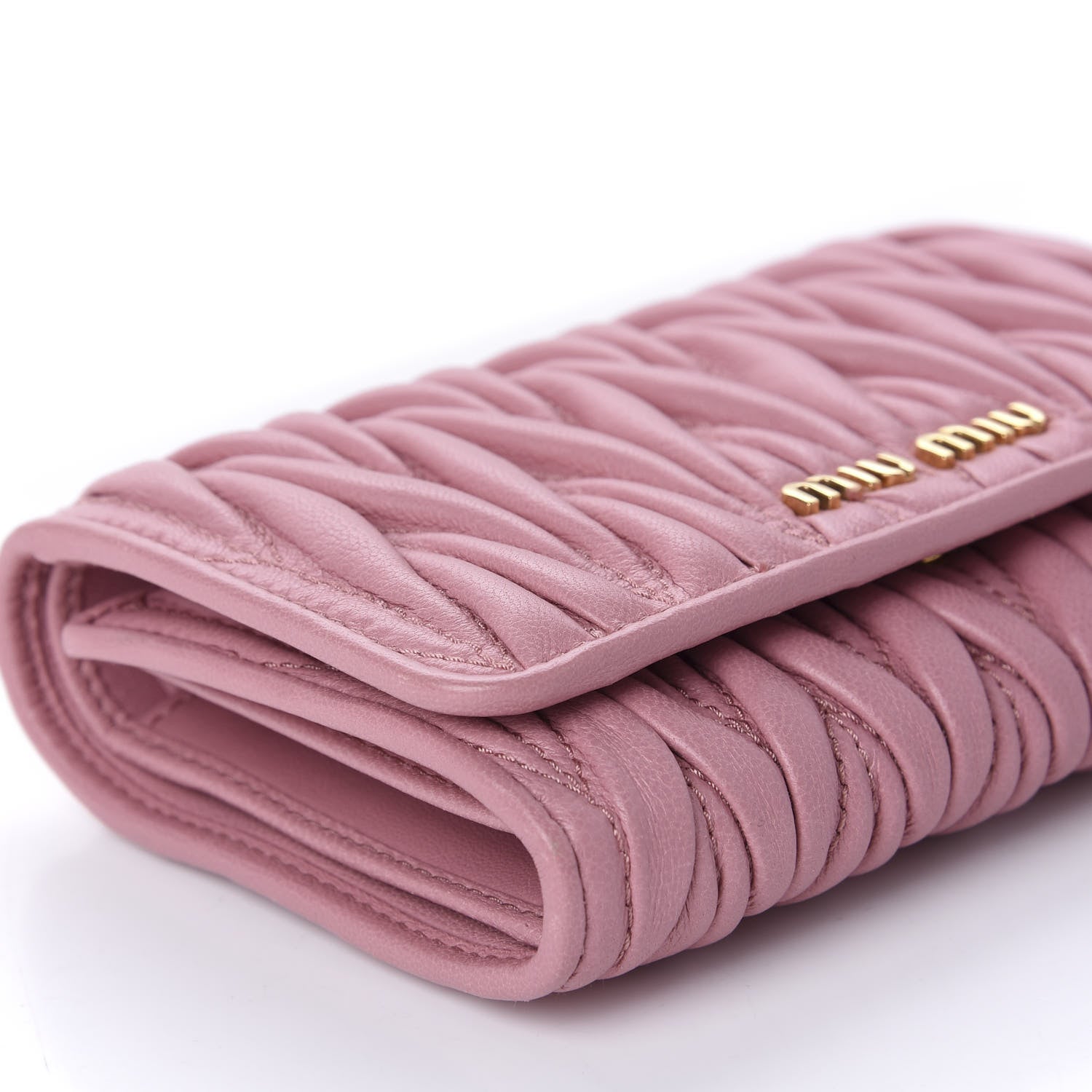 Miu Miu Nappa Matelasse Flap Wallet Rosa 6 of 10
