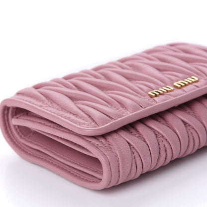 Miu Miu Nappa Matelasse Flap Wallet Rosa 6 of 10