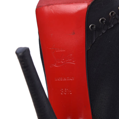 Christian Louboutin Canvas Indiana Sling 140 Pumps 36.5 Black Grezzo 8 of 15