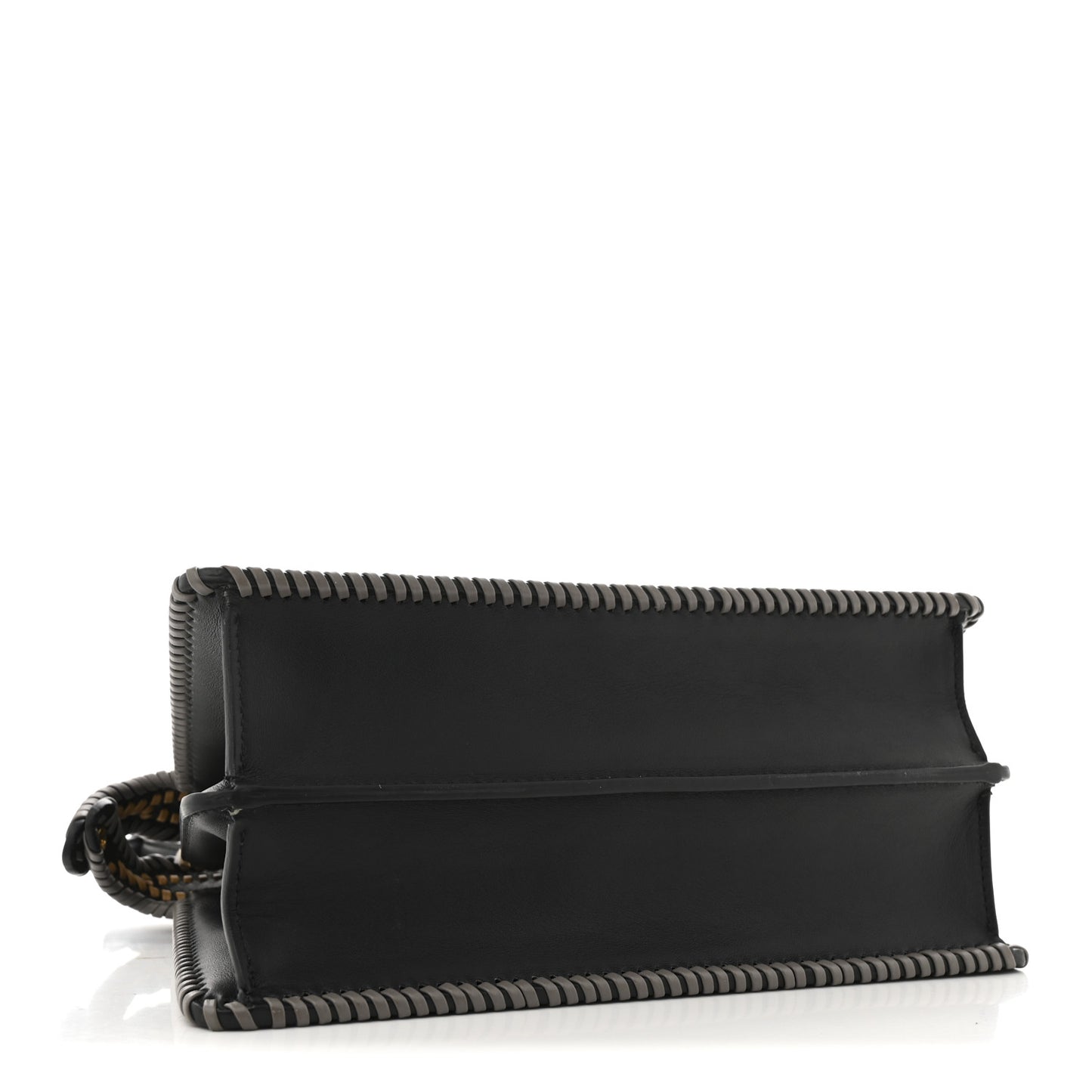 Vitello Grace Shiny Nappa Helix Woven Small Peekaboo I SEE U Satchel Black Multicolor