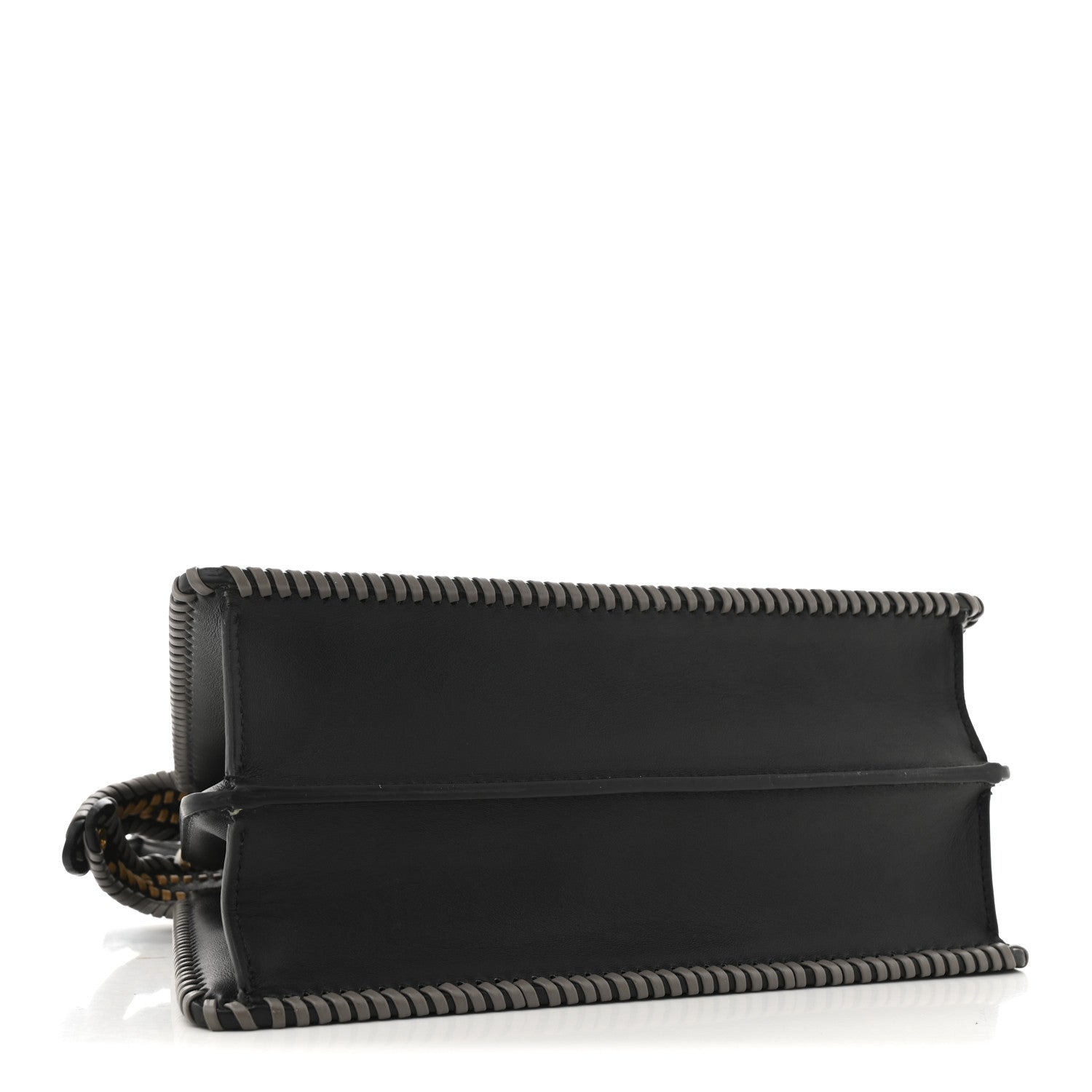 Fendi Vitello Grace Shiny Nappa Helix Woven Small Peekaboo I SEE U Satchel Black Multicolor 4 of 11
