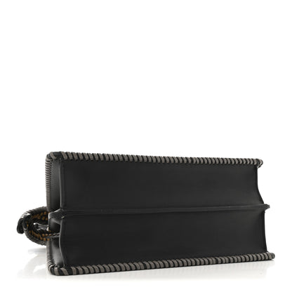Fendi Vitello Grace Shiny Nappa Helix Woven Small Peekaboo I SEE U Satchel Black Multicolor 4 of 11