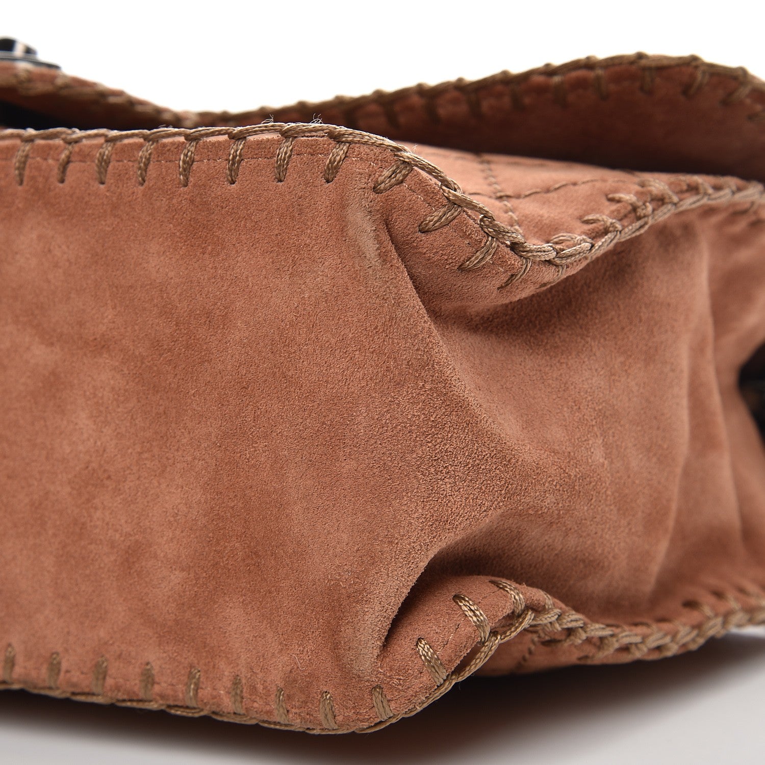 Chanel Suede Calfskin Stitch Flap Light Brown 9 of 10