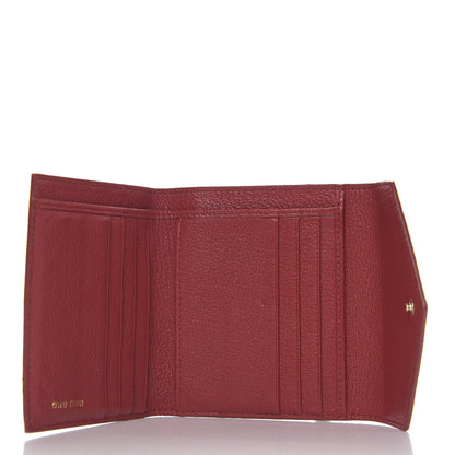 Miu Miu Goatskin Madras Love Compact Wallet Black 4 of 7