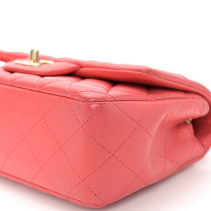 Chanel Lambskin Quilted Mini Rectangular Flap Red 10 of 14