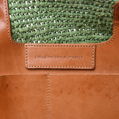 Balenciaga Raffia Calfskin Panier Basket Tote 6 of 14