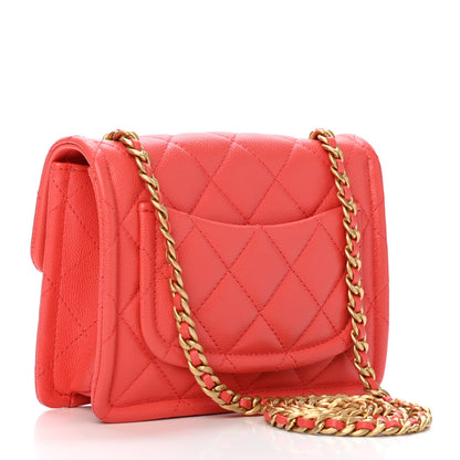 Chanel Caviar Quilted Mini Sweet Classic Flap Red 2 of 4