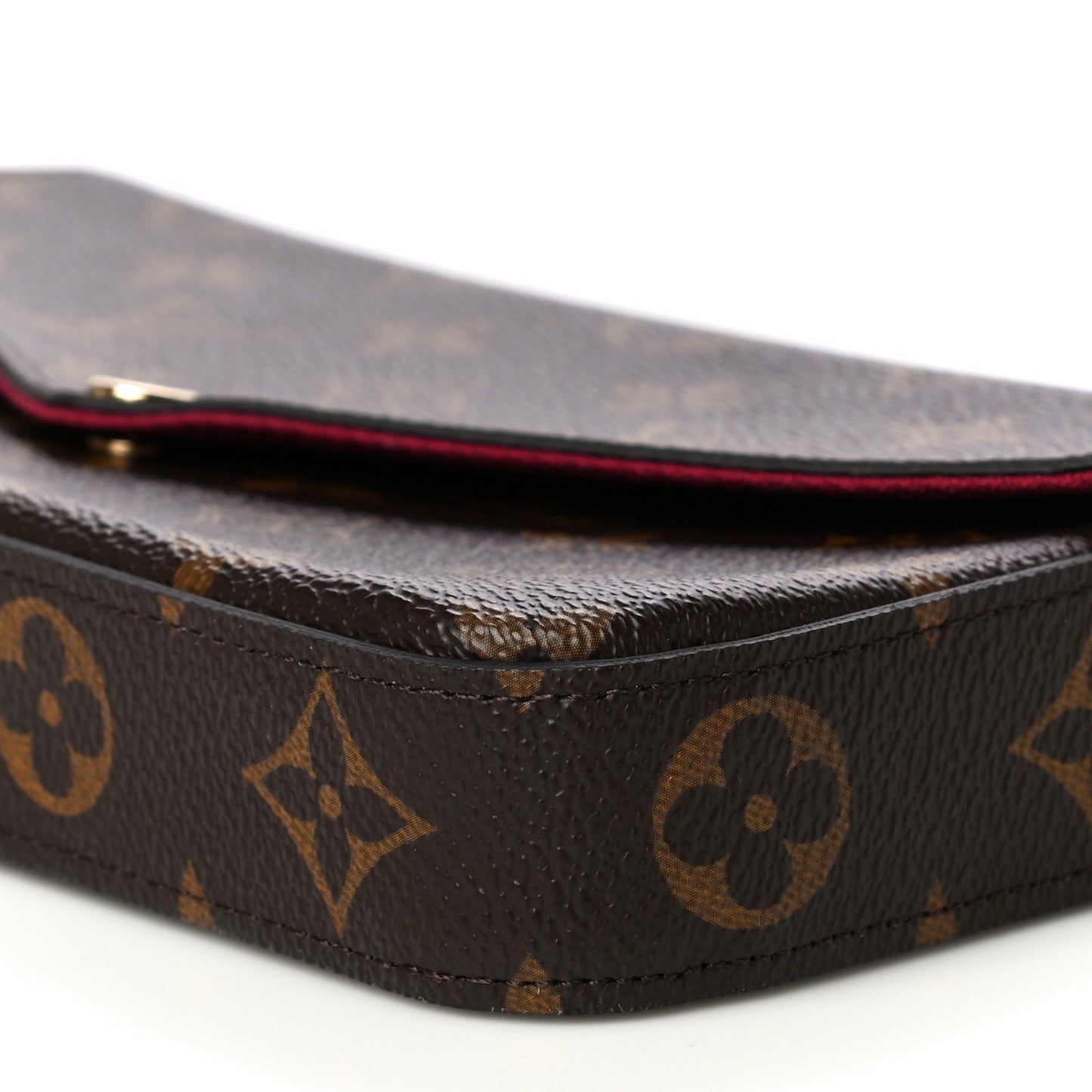 Monogram Pochette Felicie Chain Wallet Fuchsia