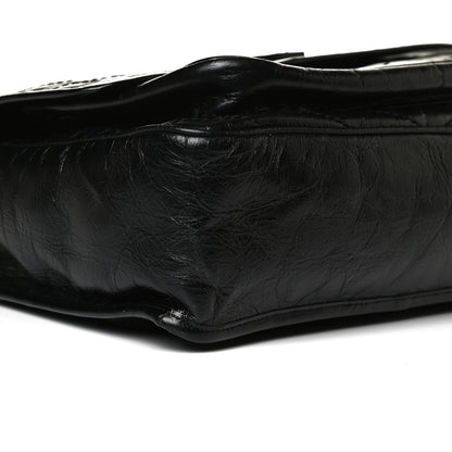 Saint Laurent Crinkled Calfskin Matelasse Monogram Large Niki Chain Satchel Black 8 of 14