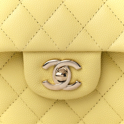 Chanel Caviar Quilted Small Double Flap Yellow 9 of 12