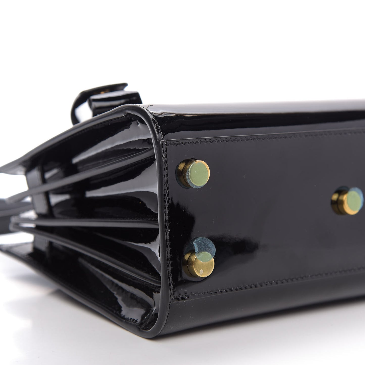 Vernice Diamond Calfskin Nano Sac de Jour Black