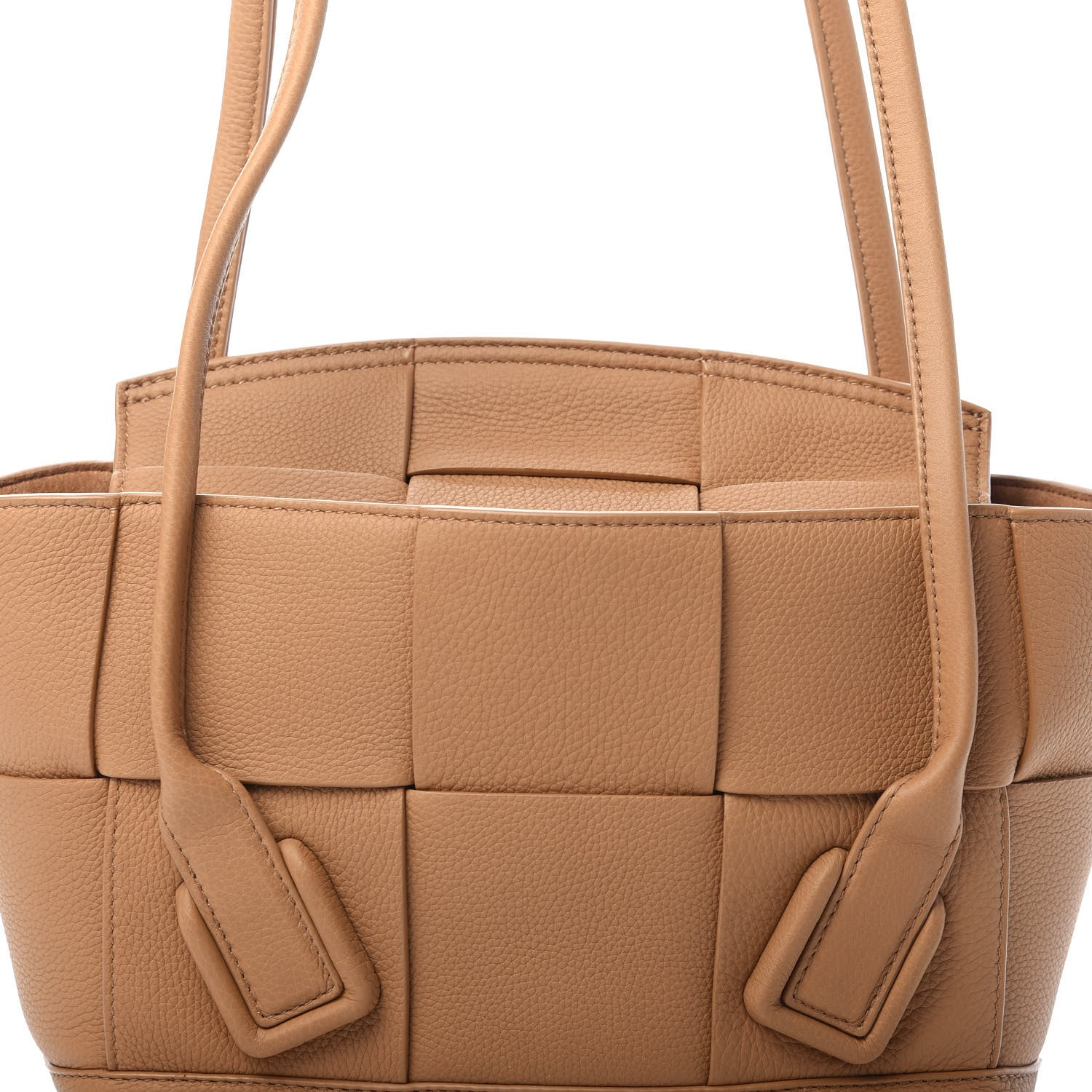 Bottega Veneta Grained Calfskin Maxi Intrecciato Arco 33 Caramel 9 of 10