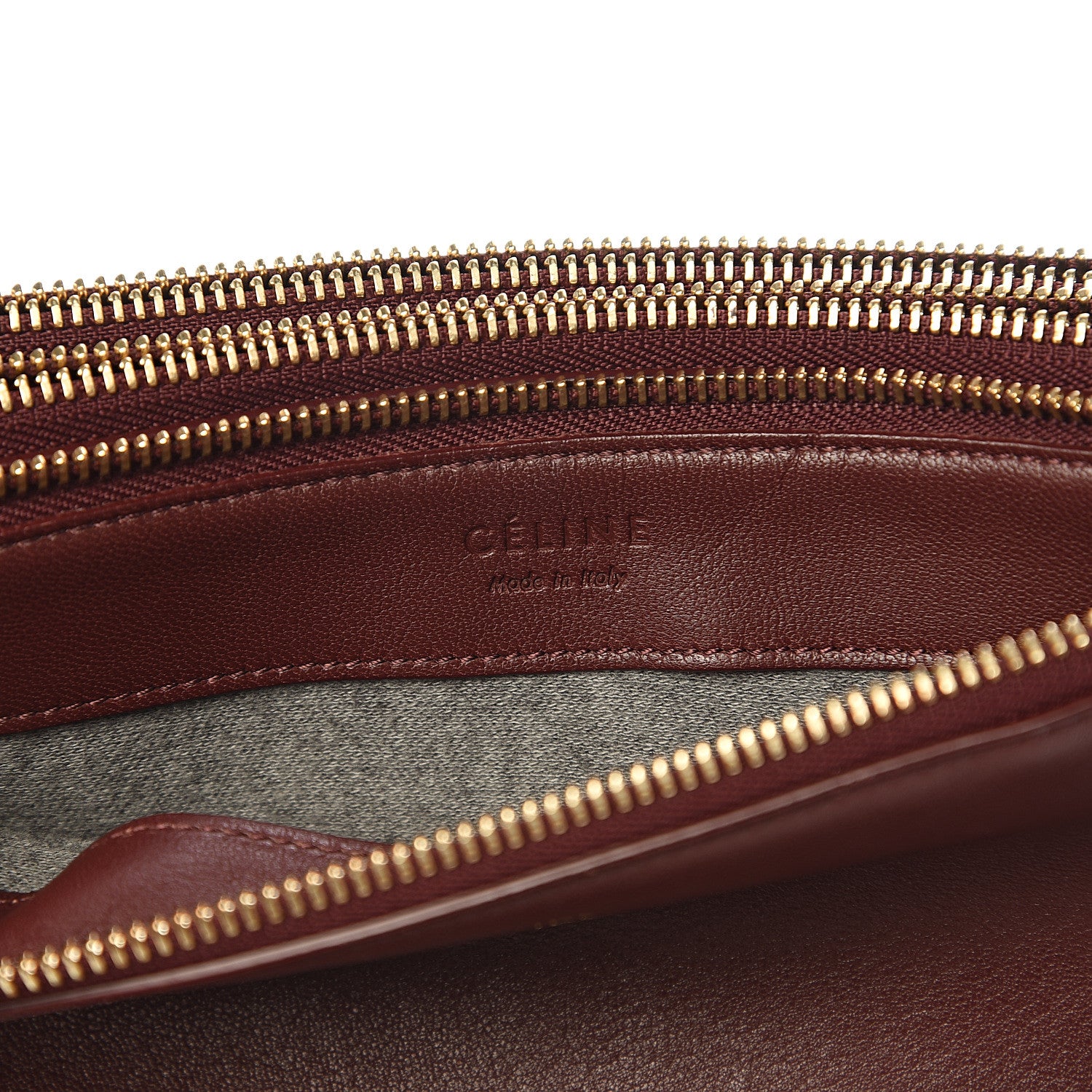 Celine Lambskin Large Trio Crossbody Bag Burgundy 6 of 9