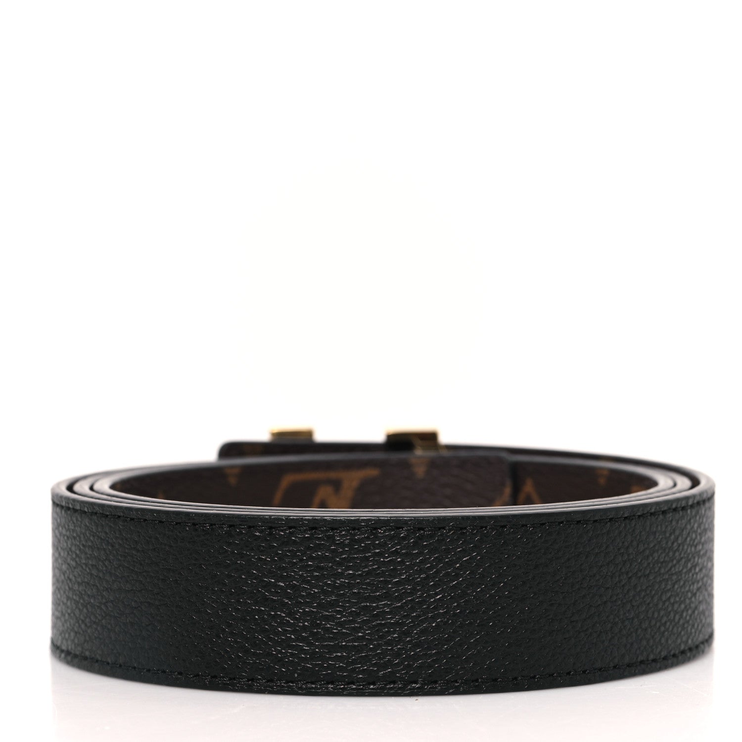 Louis Vuitton Calfskin Monogram 20mm LV Iconic Reversible Belt 95 38 Black 2 of 5