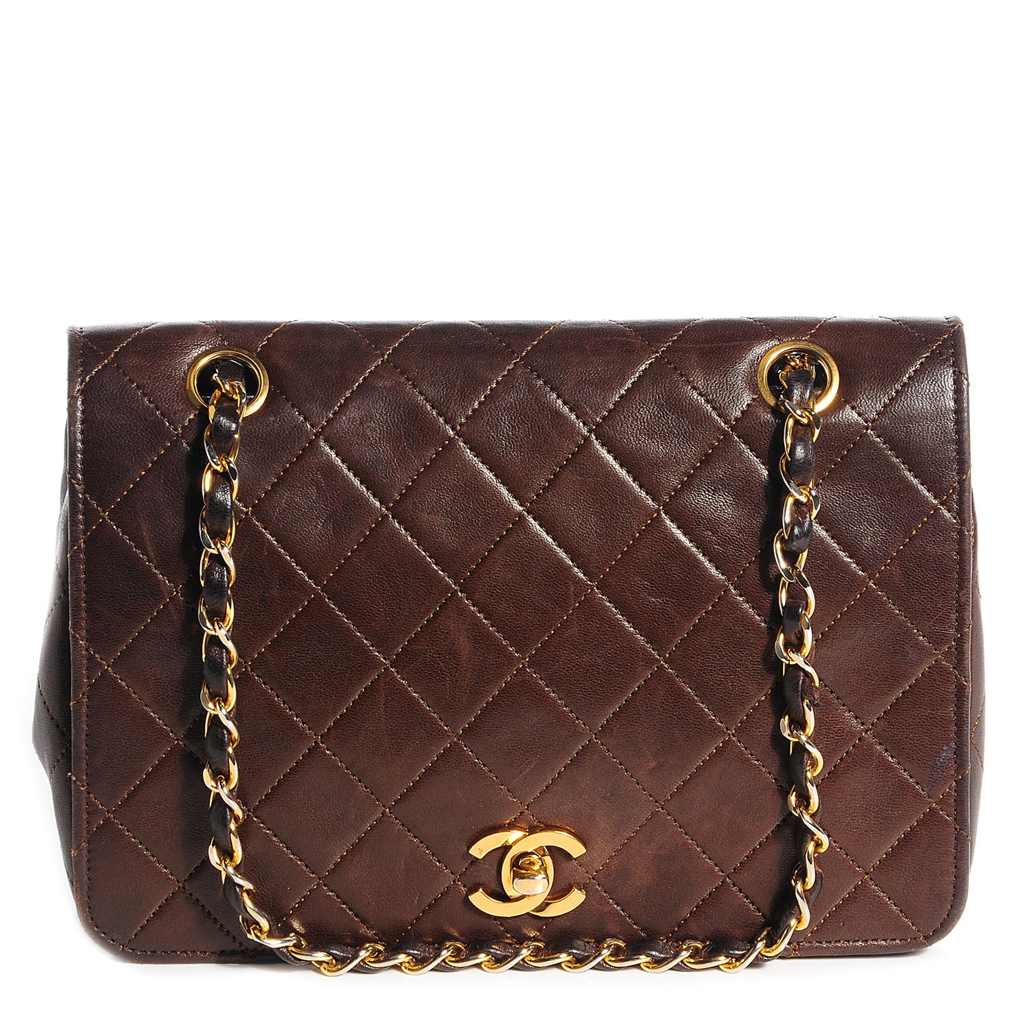 Chanel Quilted Lambskin Small Single Flap Brown 1 of 9