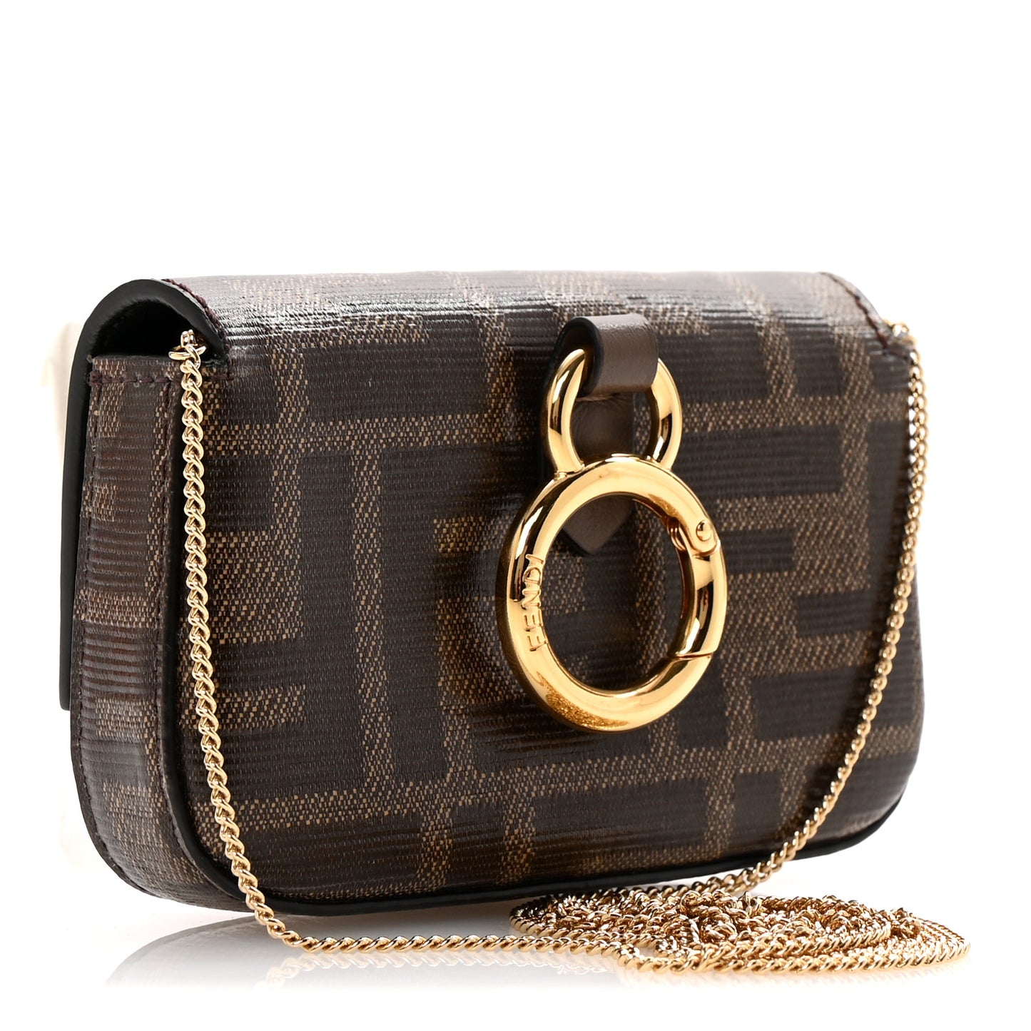 Glazed Fabric FF 1974 Nano Baguette Charm Mogano Panna