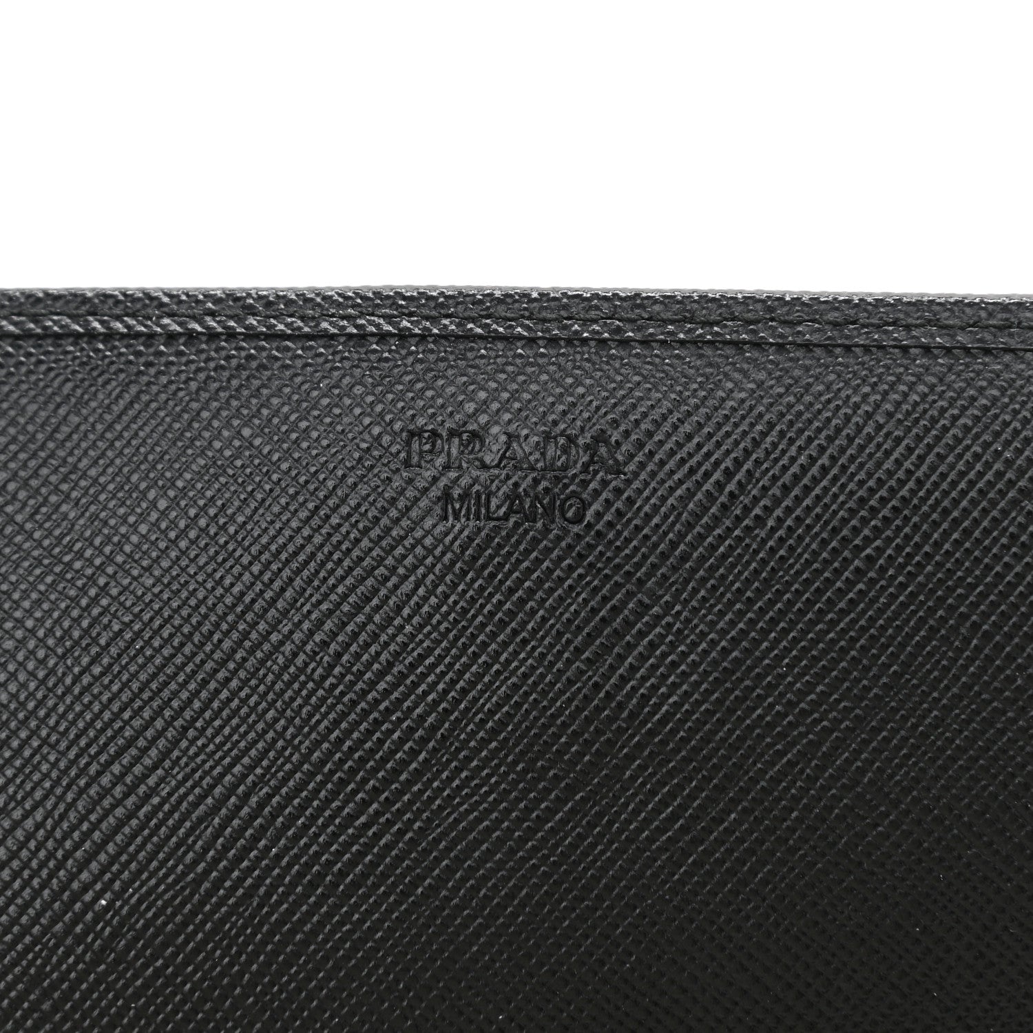 Prada Saffiano Metal Oro Chain Wallet Black 6 of 8