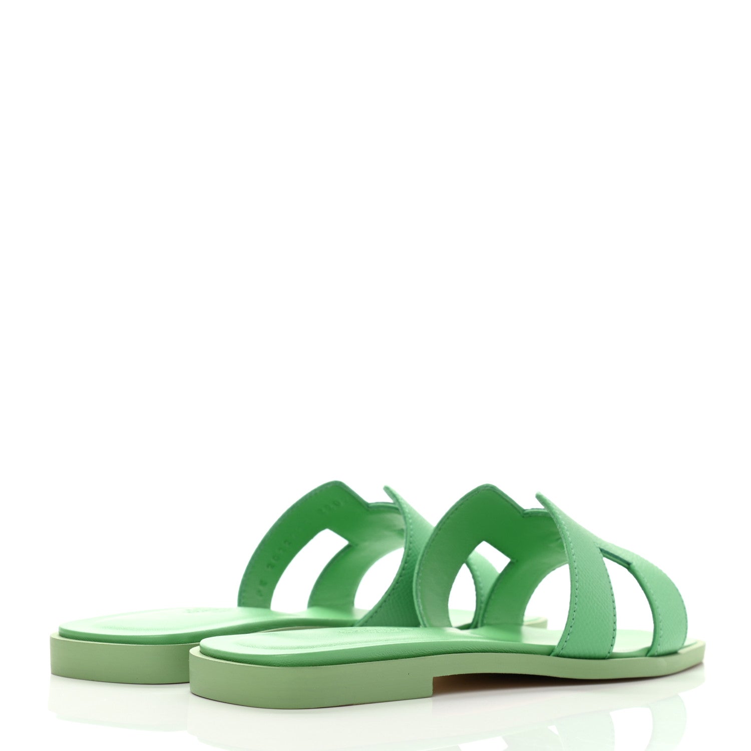 Hermes Epsom Oran Sandals 35 Vert Pomme 4 of 10