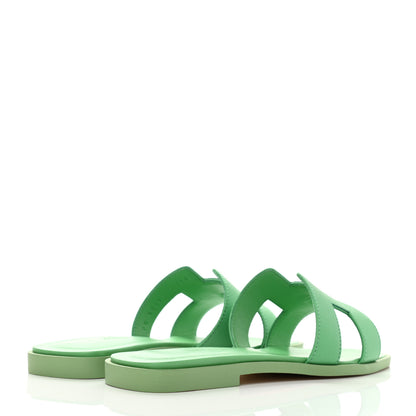 Hermes Epsom Oran Sandals 35 Vert Pomme 4 of 10