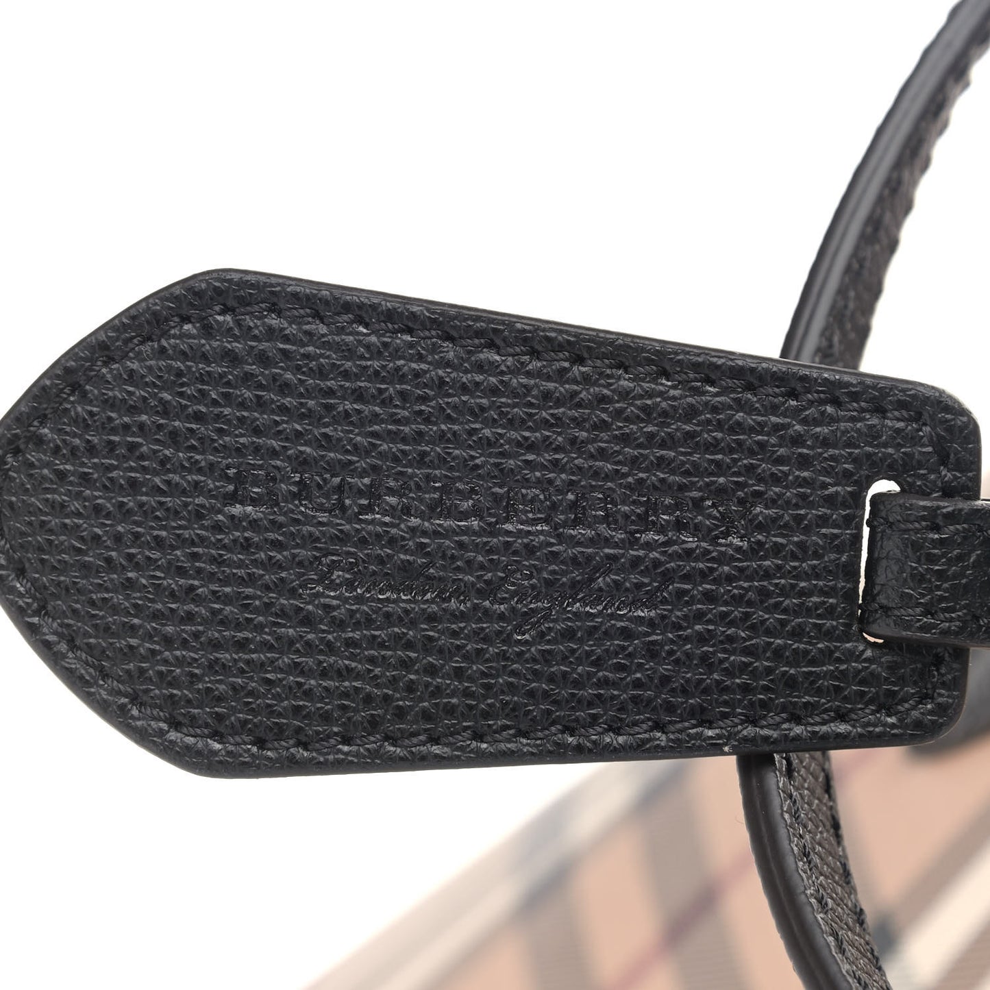 Grainy Calfskin Haymarket Check Medium Reversible Tote Black