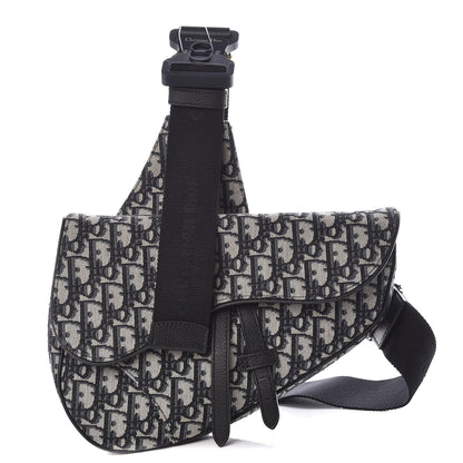Christian Dior Oblique Saddle Bag Blue 1 of 9