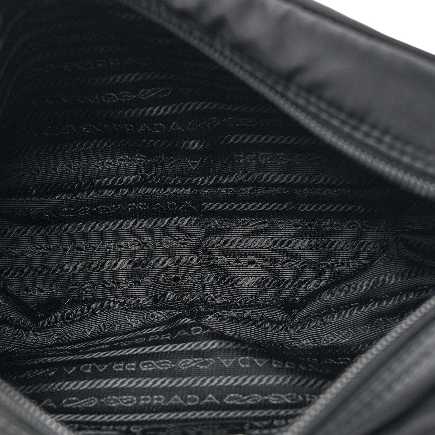 Prada Re-Nylon Vela Saffiano Pocket Double Zip Shoulder Bag Black 5 of 10