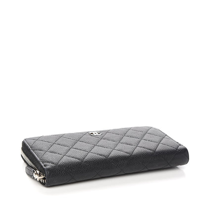 Chanel Caviar Quilted Large Gusset Zip Around Wallet Black 3 of 8