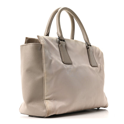 Prada Nylon Saffiano Bi-Color Tote Grey 3 of 10