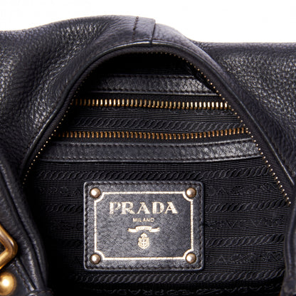 Prada Vitello Daino Hobo Black 9 of 9