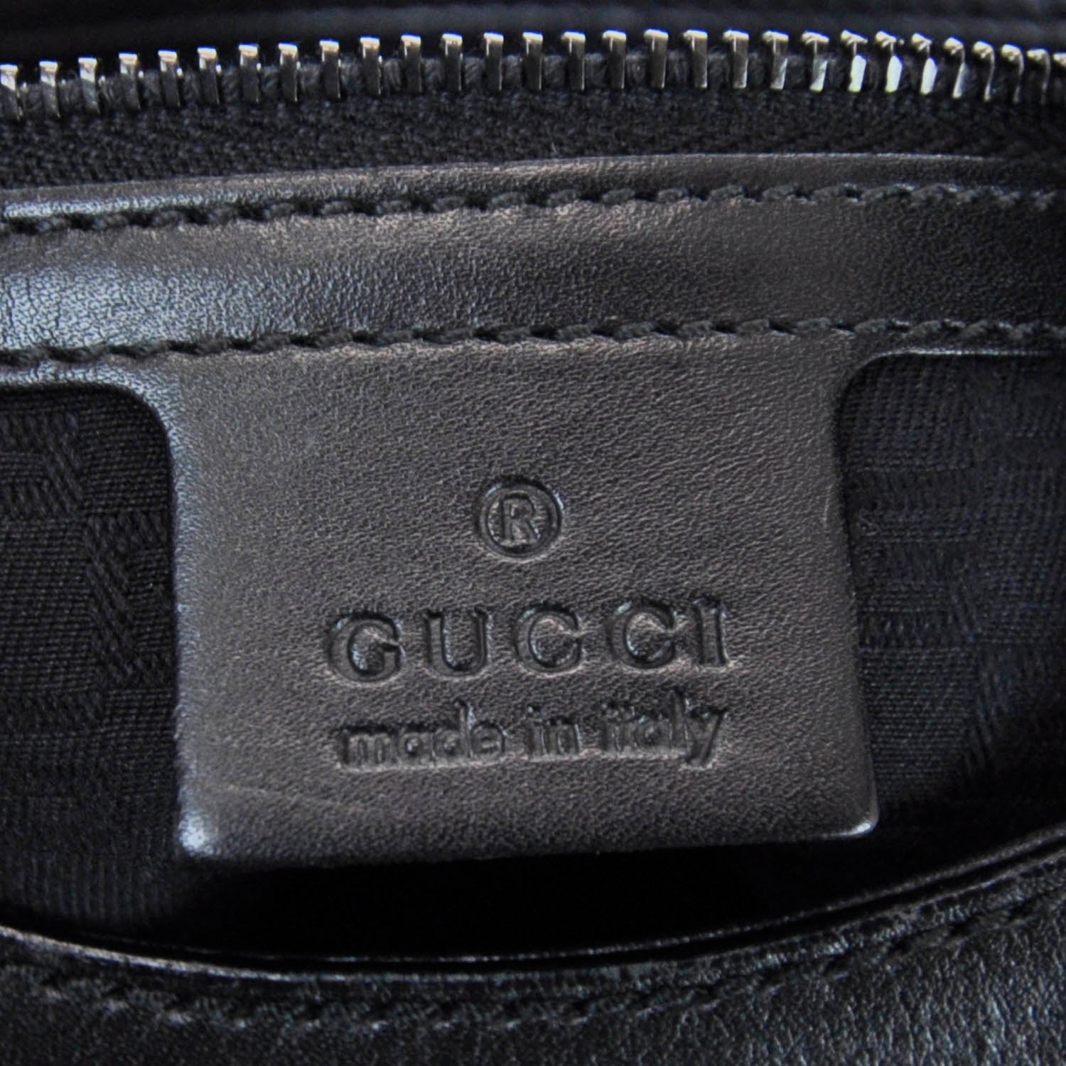 Gucci Leather Whipstitch Wooden Handle Shoulder Bag Black 8 of 9