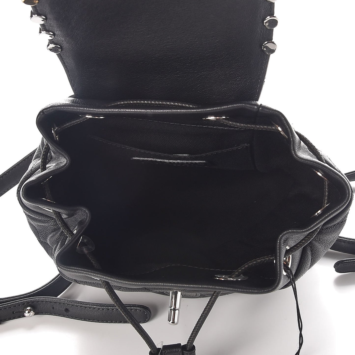 Lambskin Quilted Metallic Bubble Backpack Black