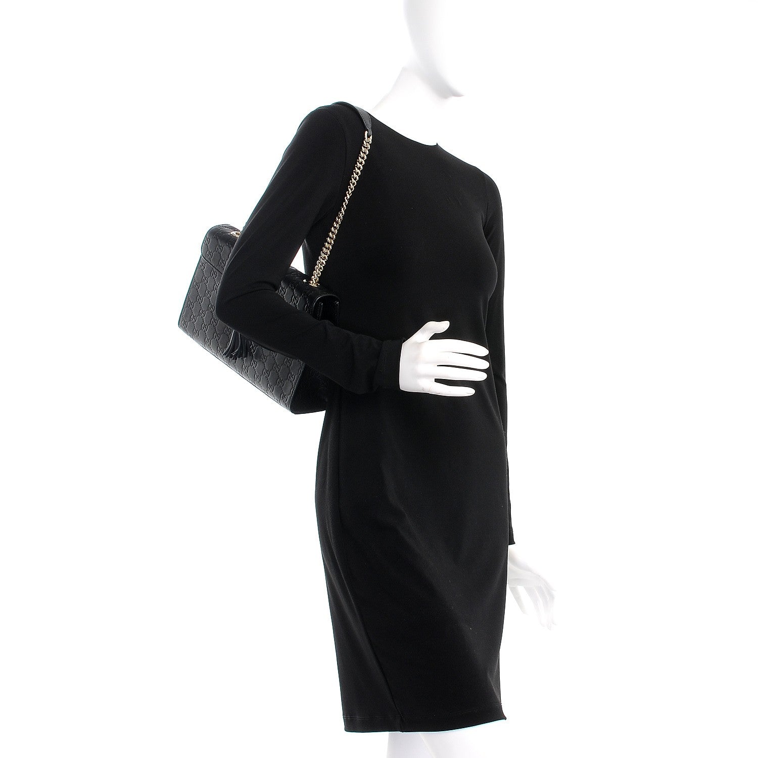 Gucci Guccissima Medium Emily Chain Shoulder Bag Black 2 of 8