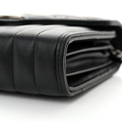 Gucci Calfskin Matelasse Aria GG Marmont Chain Wallet Black 9 of 11