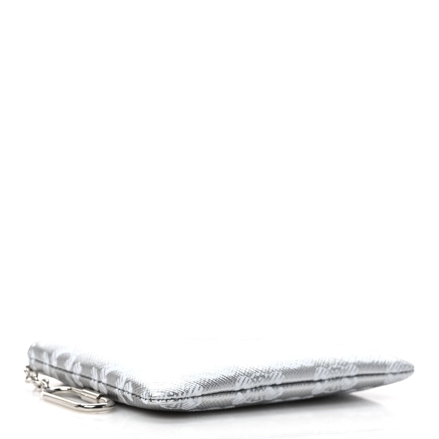 Celine Triomphe Canvas Coin and Card Pouch Silver White 4 of 7