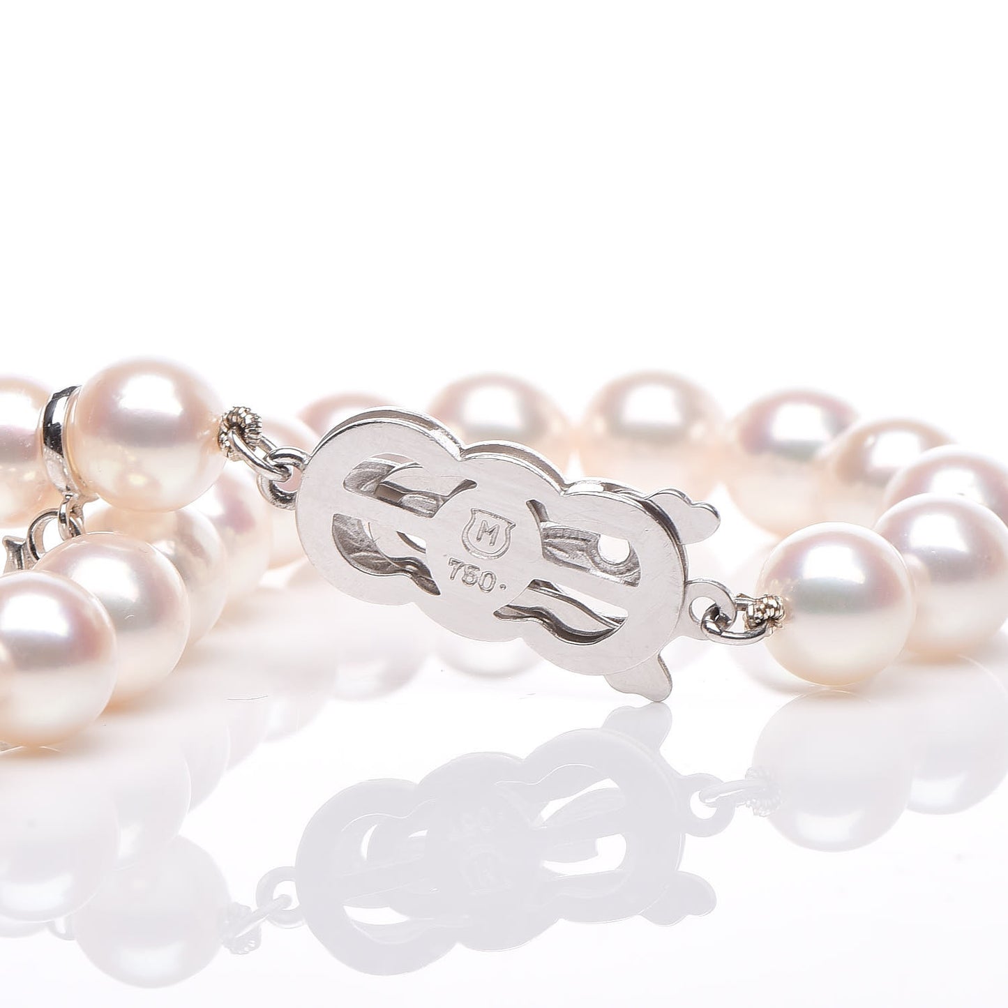 18K White Gold Akoya Pearl 7mm Strand Bracelet
