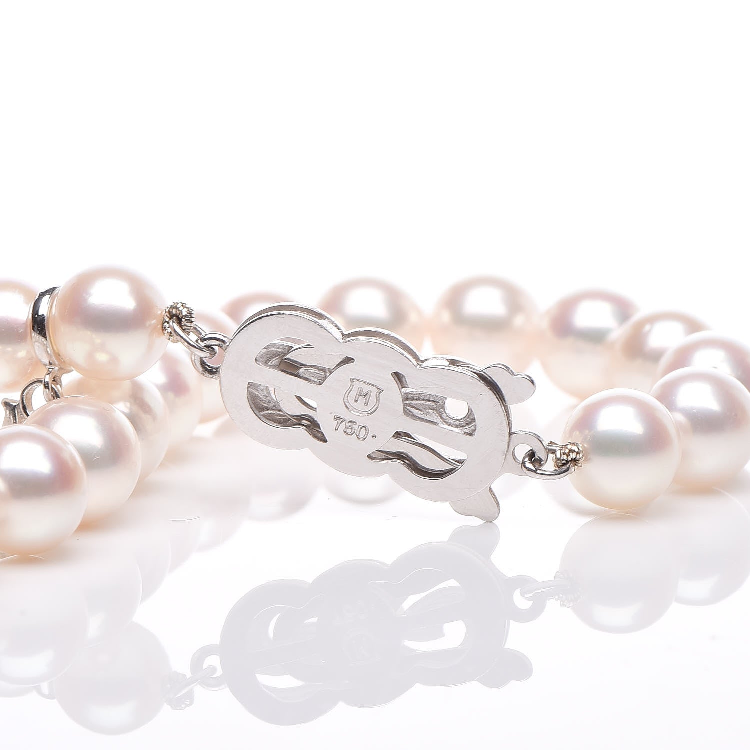Mikimoto 18K White Gold Akoya Pearl 7mm Strand Bracelet 3 of 6