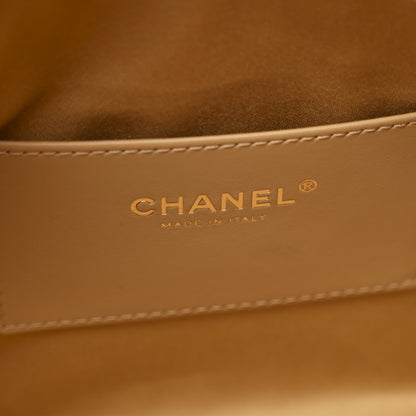Chanel Braided Raffia Calfskin Small Chanel 25 Handbag Beige Black 6 of 11