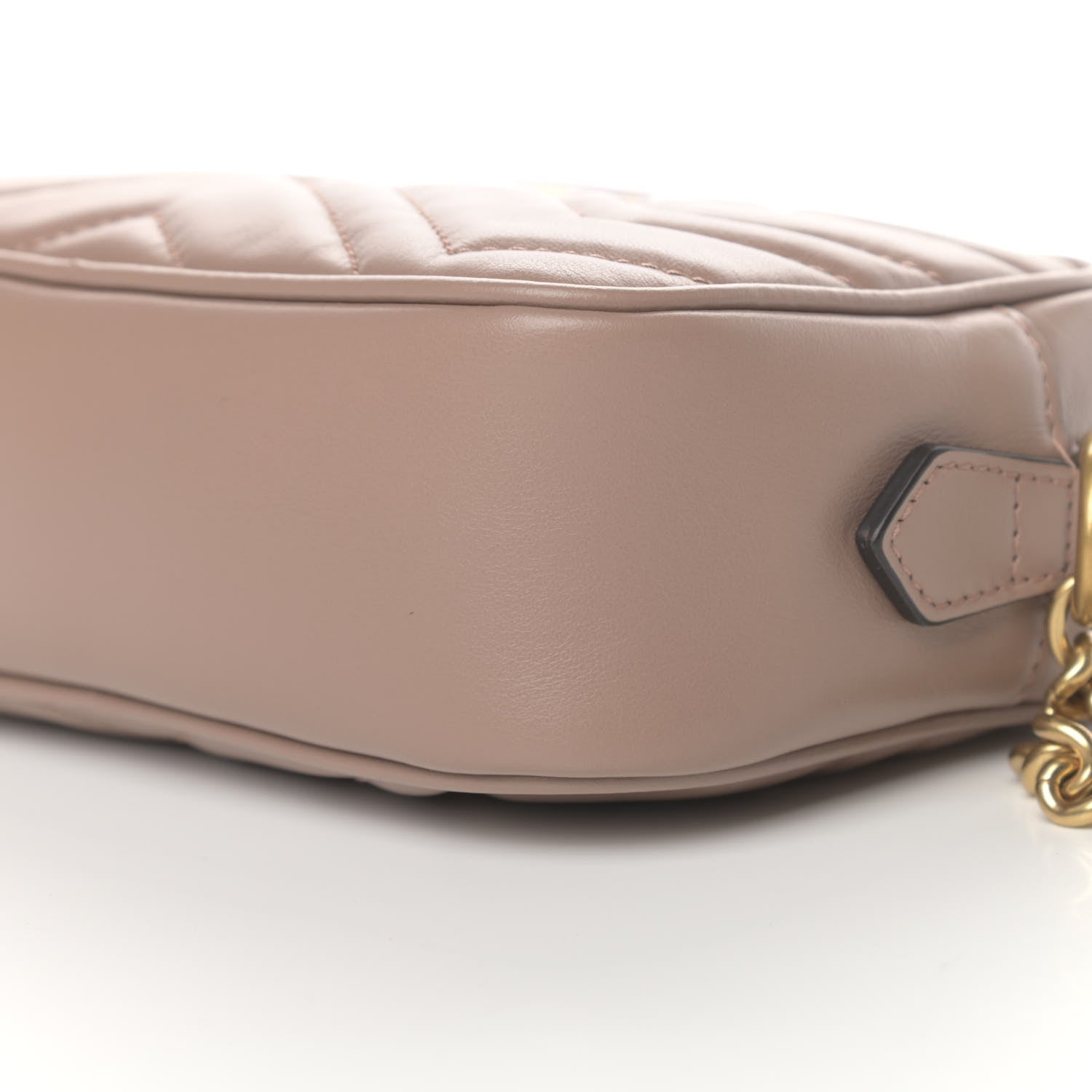 Gucci Calfskin Matelasse Mini GG Marmont Chain Shoulder Bag Porcelain Rose 10 of 11