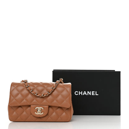 Chanel Lambskin Quilted Mini Rectangular Flap Brown 11 of 11