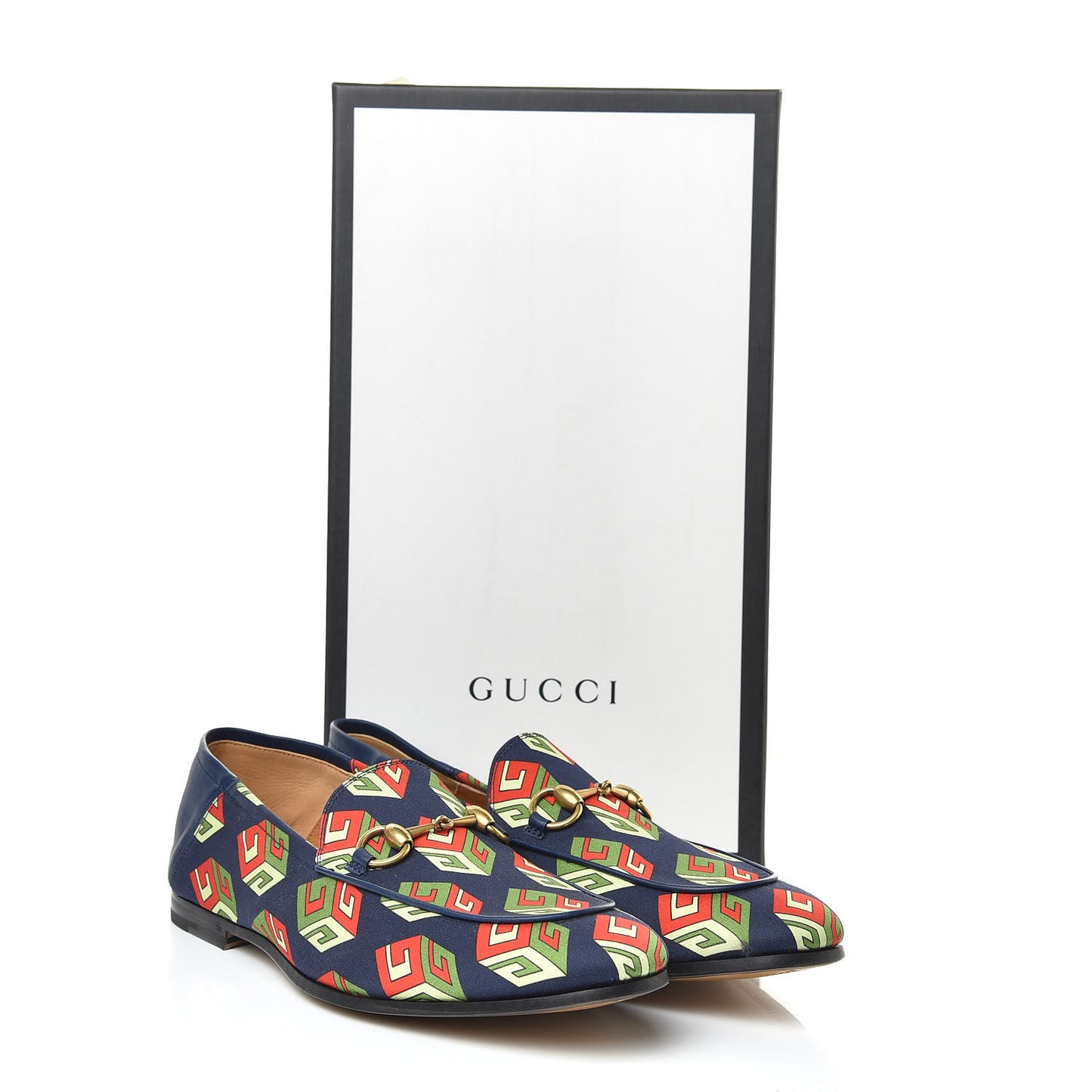 Satin Lambskin Mini GG Wallpaper Mens Brixton Horsebit Loafers 7.5 Royal Blue Blue Agata